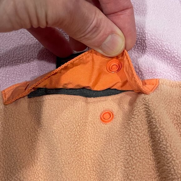 Patagonia Kids Micro D Snap-T Full Zip Hooded Fleece Jacket Pink/Orange Sz L 12 - Picture 8 of 9